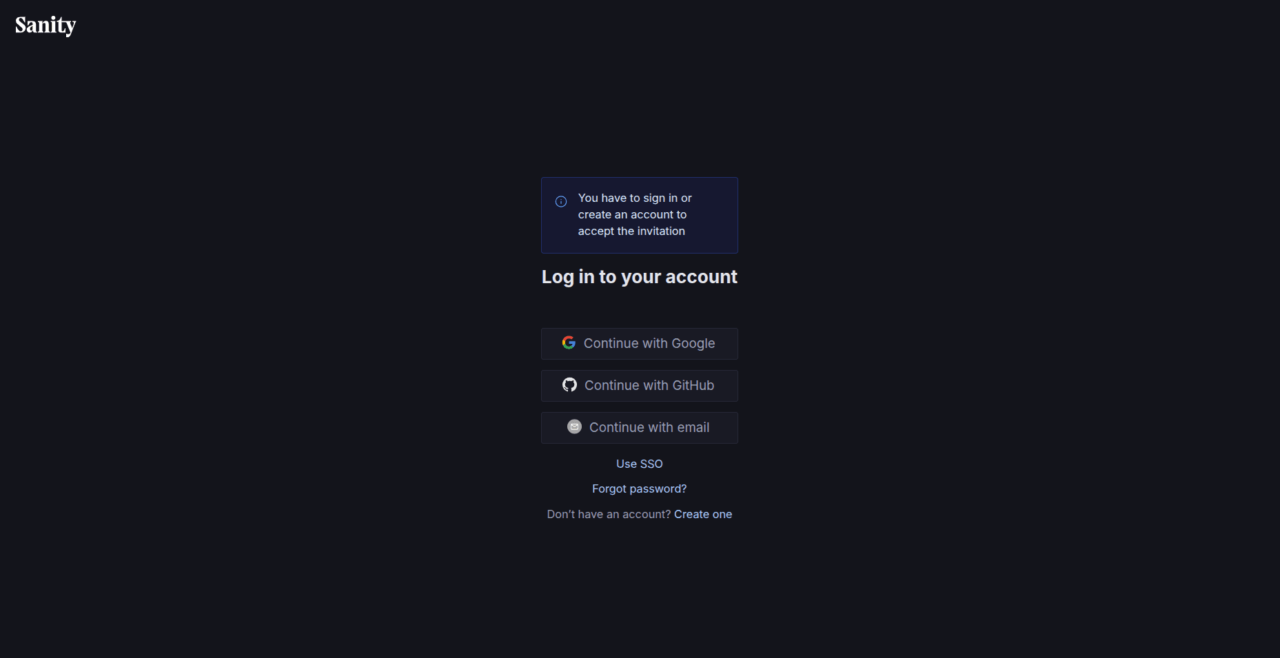 Login page